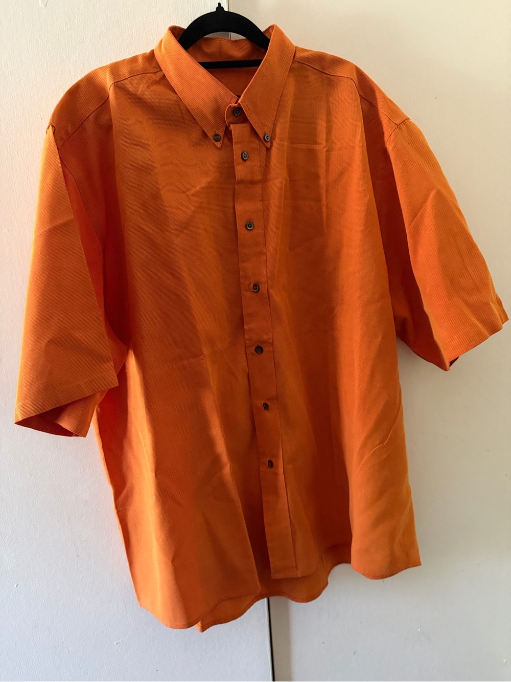 George Orange Short Sleeve Button-Down Shirt